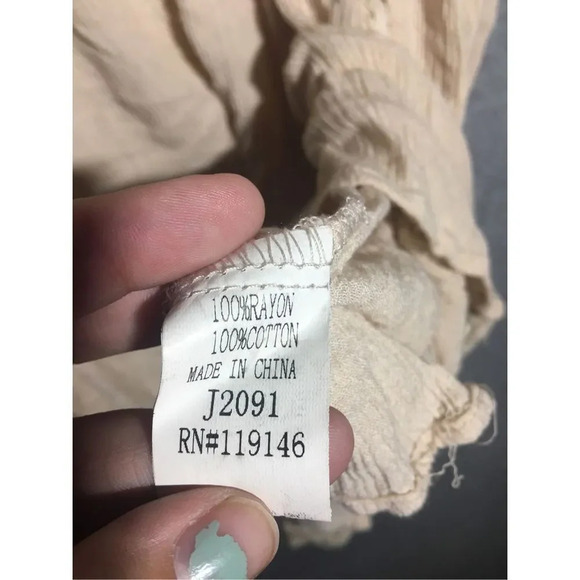 Womens Jodifl Tunic Length Dress Cream Boho Bohemian Beachy Cottage Core - Picture 2 of 4